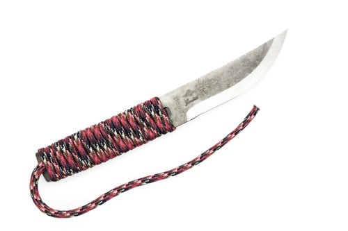 Judith Knife Co. - 6" Tanto - 2.7" Nitro-V Fixed Blade W/ Red & Multi-Colored Paracord Handle Judith Knife Co. - 6" Tanto - 2.7" Nitro-V Fixed Blade W/ Red & Multi-Colored Paracord Handle