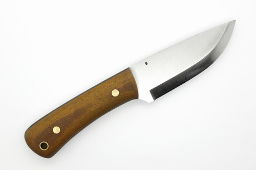 LT Wright Knives - XL Workhorse (Scandi Grind) 4.25" 01 Steel Fixed Blade Knife W/ Natural Canvas Micarta & Black Liners Handle LT Wright Knives - XL Workhorse (Scandi Grind) 4.25" 01 Steel Fixed Blade Knife W/ Natural Canvas Micarta & Black Liners Handle