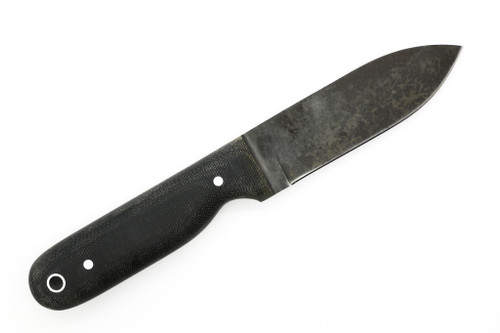 LT Wright Knives - Bushcrafter HC - 3.6" 1075 Steel Fixed Blade W/ High Saber Grind & Black Canvas Micarta Handle - Matte Finish LT Wright Knives - Bushcrafter HC - 3.6" 1075 Steel Fixed Blade W/ High Saber Grind & Black Canvas Micarta Handle - Matte Finish