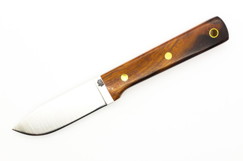 LT Wright Knives Maverick Scout - A2 Steel - Flat Grind - Desert Ironwood W/ Orange Liners Handle - 5
