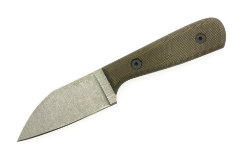 Very Good Knife Company - The Hawk - 3.5" AEB-L Fixed Blade W/ Double Green Canvas Micarta Handle