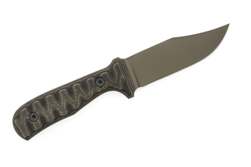 Very Good Knife Company - Counter Strike - 4" Badlands Cerakote AEB-L Fixed Blade W/ Python Canvas Micarta Handle Very Good Knife Company - Counter Strike - 4" Badlands Cerakote AEB-L Fixed Blade W/ Python Canvas Micarta Handle