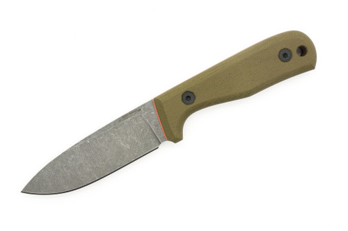 Very Good Knife Company - Rogue - 4" AEB-L Fixed Blade W/ Green Canvas Micarta W/ Orange Liners Handle