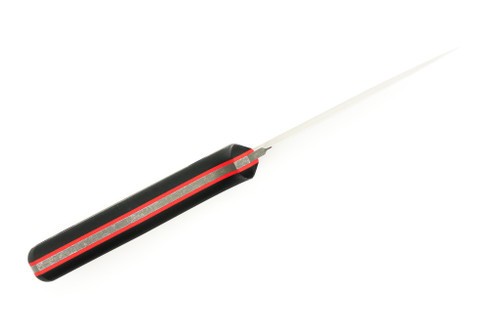 Very Good Knife Company - Rogue - 4" AEB-L Fixed Blade W/ Black Canvas Micarta W/ Red Liners Handle