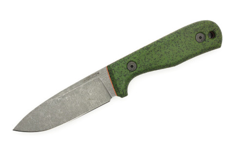 Very Good Knife Company - Rogue - 4" AEB-L Fixed Blade W/ OD Green Grip-X W/ Orange Liners Handle