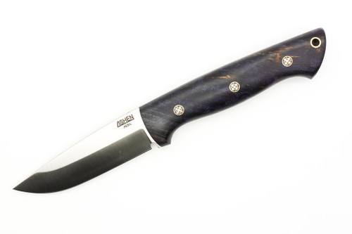 Lishen Knives - Dakota - 3.75" AEB-L Saber Grind Fixed Blade W/ Purple Maple Burl W/ Mosaic Pins Handle