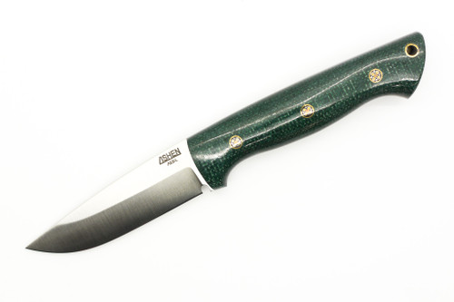 Lishen Knives - Dakota - 3.75" AEB-L Saber Grind Fixed Blade W/ Juniper Jute Micarta W/ Mosaic Pins Handle