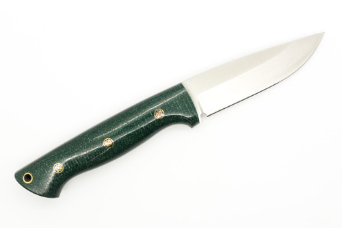 Lishen Knives - Dakota - 3.75" AEB-L Saber Grind Fixed Blade W/ Juniper Jute Micarta W/ Mosaic Pins Handle