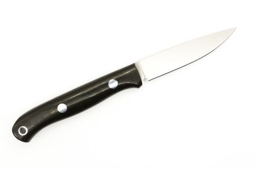 Lishen Knives - Little Fowl - 2.8" AEB-L Flat Grind Fixed Blade W/ Ranger Green Canvas Micarta W/ Aluminum Pins Handle