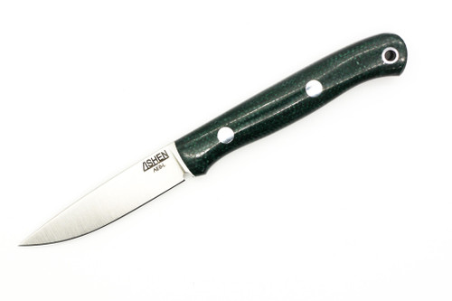 Lishen Knives - Little Fowl - 2.8" AEB-L Flat Grind Fixed Blade W/ Juniper Jute Micarta W/ Aluminum Pins Handle