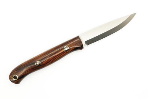 Lishen Knives - Little Fowl - 2.8" AEB-L Scandi Grind Fixed Blade W/ Desert Ironwood W/ Mosaic Pins Handle