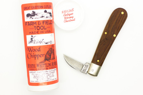 Great Eastern Cutlery GEC #93 Farm & Field Wood Chipper - 1 Blade - Antique Wormy Chestnut - Small