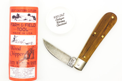 Great Eastern Cutlery GEC #93 Farm & Field Wood Chipper - 1 Blade - Antique Wormy Chestnut - Long