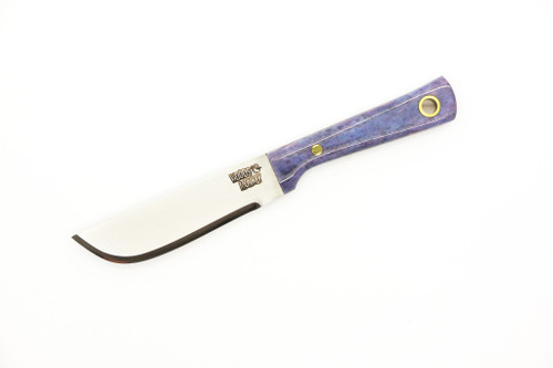 Woods Monkey - Lil Widdle Chete by L.T. Wright - AEB-L Steel - Convex Machete Grind - Satin Finish - Blue Bone Handle - 6