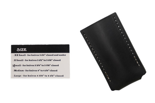 Sage Grouse Leather Pocket Knife Slip Black, Small