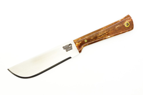 Woods Monkey - Widdle Chete by L.T. Wright - AEB-L Steel - Convex Machete Grind - Satin Finish - Brown Bone Handle - 8