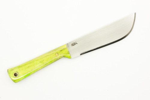 Woods Monkey - Widdle Chete by L.T. Wright - AEB-L Steel - Convex Machete Grind - Satin Finish - Green Bone Handle - 2