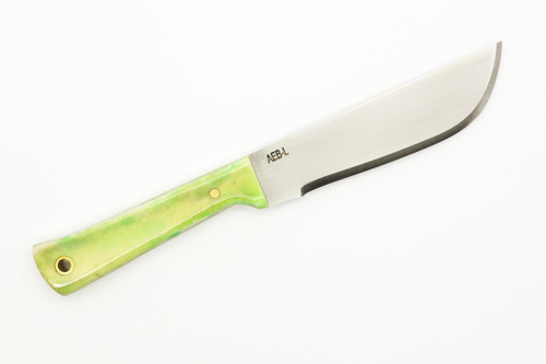 Woods Monkey - Widdle Chete by L.T. Wright - AEB-L Steel - Convex Machete Grind - Satin Finish - Green Bone Handle - 5