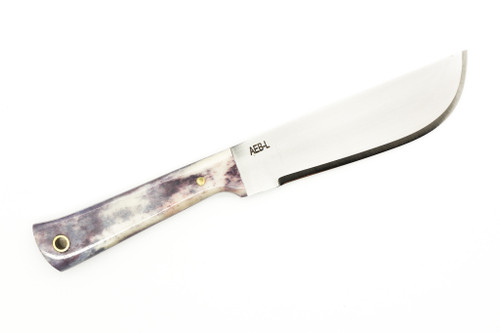Woods Monkey - Widdle Chete by L.T. Wright - AEB-L Steel - Convex Machete Grind - Satin Finish - Blue Bone Handle - 4