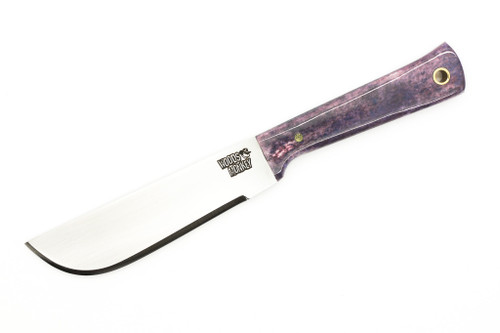 Woods Monkey - Widdle Chete by L.T. Wright - AEB-L Steel - Convex Machete Grind - Satin Finish - Blue Bone Handle - 6