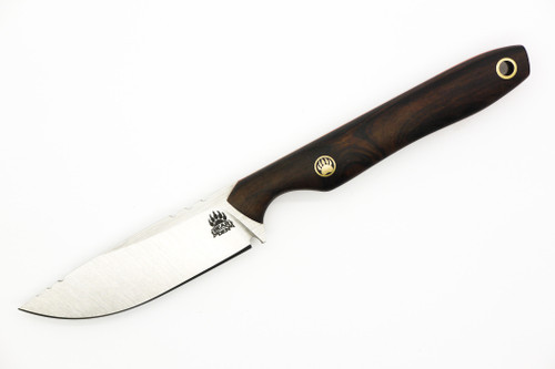 Bear Den Blades - Medic EDC - 2.75" AEB-L Fixed Blade W/ Desert Ironwood W/ Orange Liners Handle - 2