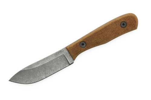 Very Good Knife Company - Tradition Jr. - 3.5" AEB-L Fixed Blade W/ Natural Canvas Micarta Handle