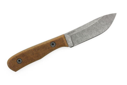 Very Good Knife Company - Tradition Jr. - 3.5" AEB-L Fixed Blade W/ Natural Canvas Micarta Handle