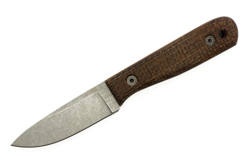 Very Good Knife Company - Rambler - 3.25" AEB-L Fixed Blade W/ Brown Burlap W/ Orange Liners Handle