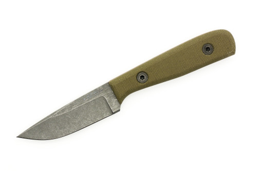 Very Good Knife Company - Wasp - 3" AEB-L Fixed Blade W/ Green Canvas Micarta W/ Orange Liners Handle