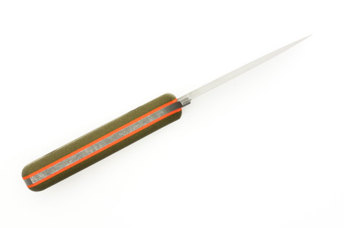 Very Good Knife Company - Adventure - 3.75" AEB-L Fixed Blade W/ Green Canvas Micarta W/ Orange Liners Handle Very Good Knife Company - Adventure - 3.75" AEB-L Fixed Blade W/ Green Canvas Micarta W/ Orange Liners Handle