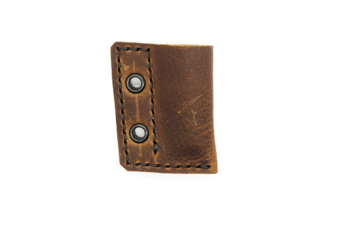 Aux Mfg - Pocket Lint Sheath - Light Brown Leather with Black Stitching 