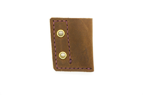 Aux Mfg - Pocket Lint Sheath - Brown Leather with Purple Stitching Aux Mfg - Pocket Lint Sheath - Brown Leather with Purple Stitching