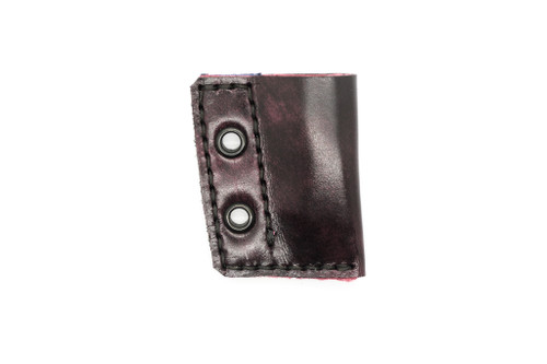 Aux Mfg - Pocket Lint Sheath - Red Leather with Black Stitching