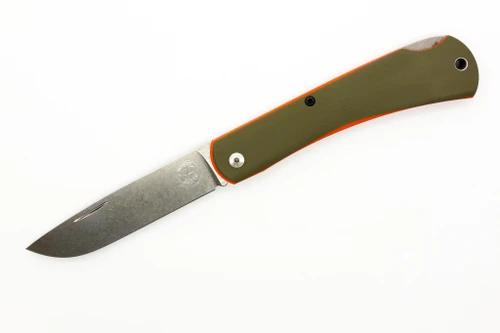 White River Knives - Mudbug - 3.5" Magnacut Steel Blade - Green G-10 W/ Orange Liner Handle