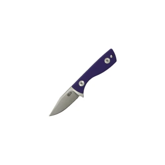 Aux Mfg Runt Fixed Blade, Purple G10, Stonewash 14C28N - AUX011PPL