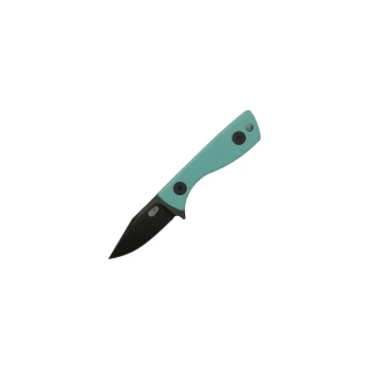 Aux Mfg Runt Fixed Blade, Tiffany Blue G10, PVD 14C28N - AUX011TIF