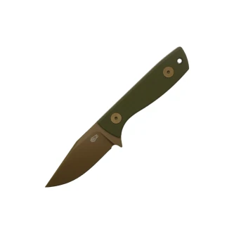 Aux Mfg Runt XL Fixed Blade, Green G10, Rose PVD 14C28N - AUX012GRN
