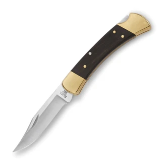 Buck Knives: 110 Folding Hunter - 420HC - Ebony Wood - Brass Bolsters