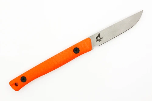 Reiff Knives - Drake - Fixed Blade - MagnaCut, Flat Full Grind, Stonewash, Orange G-10, Black Kydex Sheath, Ambi Reiff Knives - Drake - Fixed Blade - MagnaCut, Flat Full Grind, Stonewash, Orange G-10, Black Kydex Sheath, Ambi