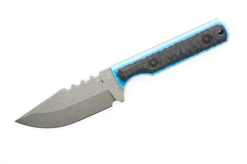 Townsend Knife Co - Mini MC - Riptide Edition - 2.75" AEB-L Fixed Blade W/ Reversed Voodoo G-10 Handle & Black Leather Sheath