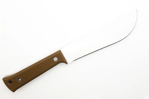 Woods Monkey Half/Chete - Donkey Kong Edition - Cranky Kong - 1095 Steel - Saber Grind - White Cerakote Finish - Brown Micarta Handle Woods Monkey Half/Chete - Donkey Kong Edition - Cranky Kong - 1095 Steel - Saber Grind - White Cerakote Finish - Brown Micarta Handle