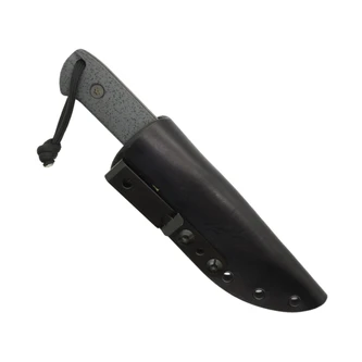 JP Bladesmithing - Warden - 3.6" AEB-L Fixed Blade W/Gray GripX & Black Leather Sheath
