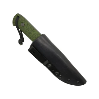 JP Bladesmithing - Warden - 3.6" AEB-L Fixed Blade W/ OD Green GripX & Black Leather Sheath