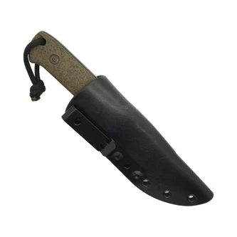 JP Bladesmithing - Warden - 3.6" AEB-L Fixed Blade W/ Brown GripX & Black Leather Sheath