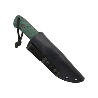 JP Bladesmithing - Warden - 3.6" AEB-L Fixed Blade W/ Veridian GripX & Black Leather Sheath