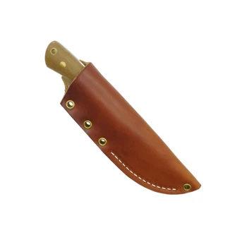 Lishen Knives - Canuck - Matte Natural Canvas Micarta - Satin AEB-L - Brass Pins Lishen Knives - Canuck - Matte Natural Canvas Micarta - Satin AEB-L - Brass Pins