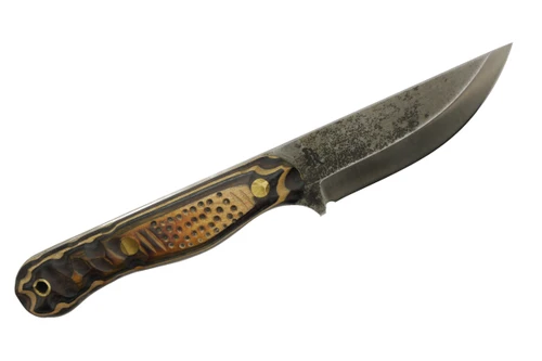 Bone River Co. - All Terrain - TKC Exclusive Scandi Grind - 3.25" 80CRV2 Steel W/ Textured Buck Skin Dymalux Handle & Leather Sheath Bone River Co. - All Terrain - TKC Exclusive Scandi Grind - 3.25" 80CRV2 Steel W/ Textured Buck Skin Dymalux Handle & Leather Sheath