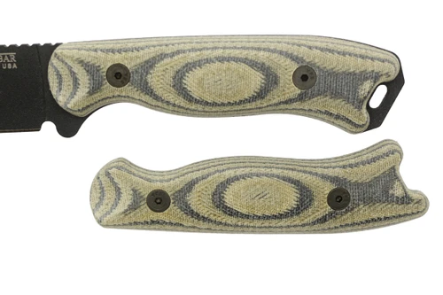 TKC: Handle for Becker BK15, 16, 17, 18 - Woodland Camo Canvas Micarta