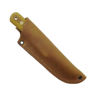 Battle Horse Knives -Woodsman Pro - 01 Steel Saber Ground Fixed Blade - Natural Micarta Handle