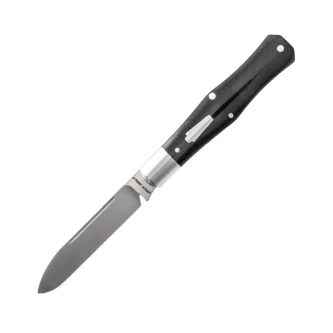 Jack Wolf Knives Gateway Coffin Smooth Black Bone, Satin 14C28N
